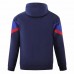 23-24 FC Barcelona Mens AWF Raglan Hoodie Jacket Blue