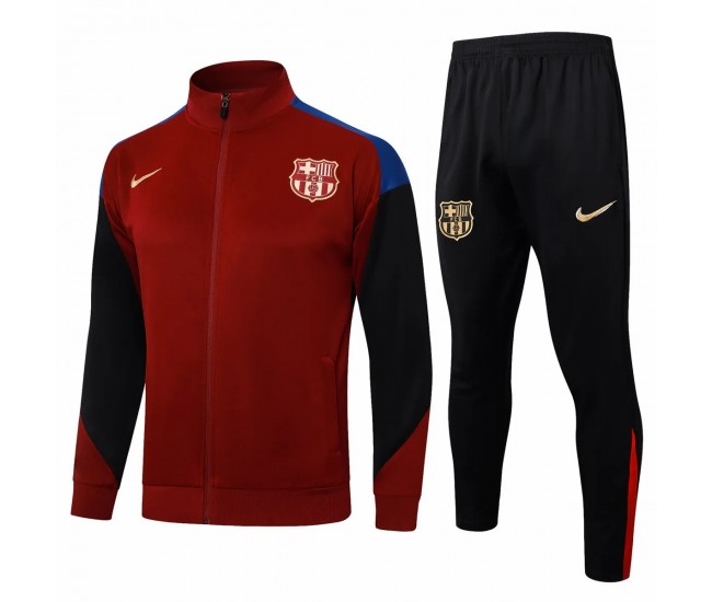24-25 FC Barcelona Mens Red Training Presentation Tracksuit