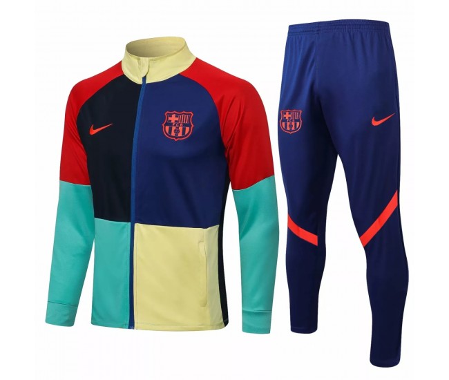 2021-22 FC Barcelona Multicolor Training Presentation Soccer Tracksuit