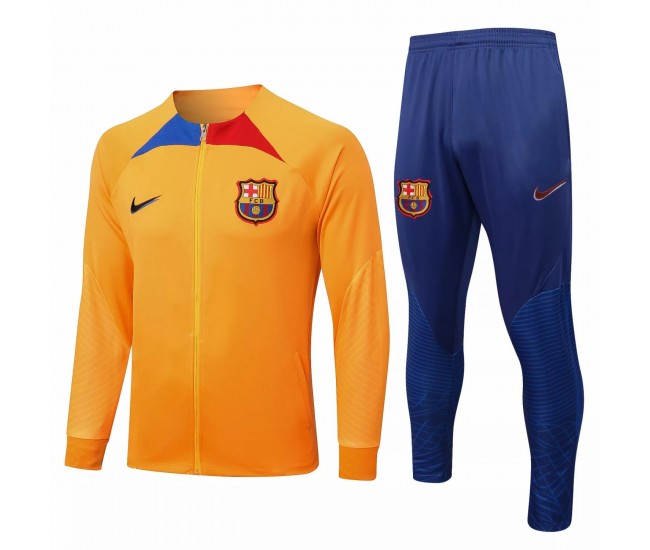 2022-23 FC Barcelona Orange Training Presentation Soccer Tracksuit