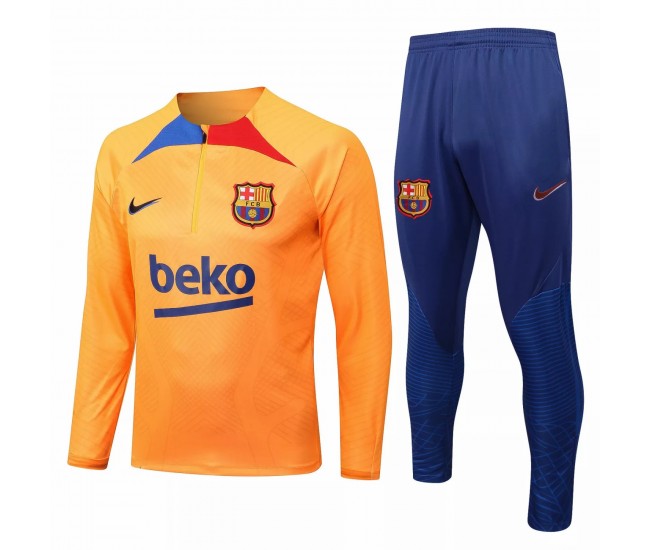 2022-23 FC Barcelona Orange Training Technical Soccer Tracksuit