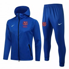 2021 FC Barcelona Soccer Hooded Presentation Tracksuit Blue 2021 FC Barcelona Soccer Hooded Presentation Tracksuit Blue