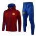 2021 FC Barcelona Soccer Hooded Presentation Tracksuit Red