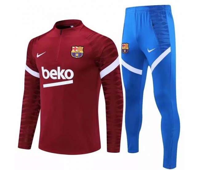 2021 FC Barcelona Training Technical Soccer Tracksuit Red