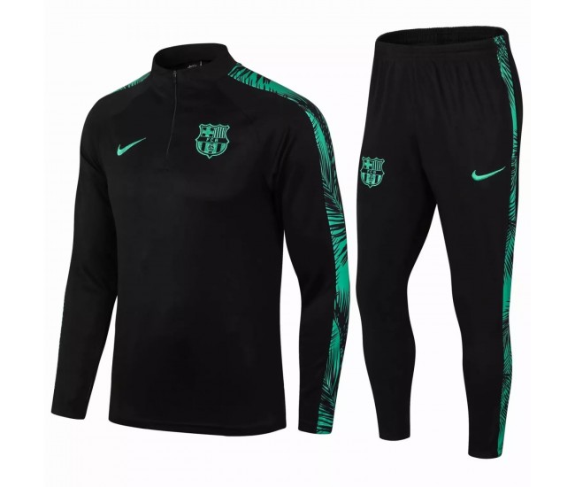 FC Barcelona Football Training Technical Tracksuit Black Green 2021 2022