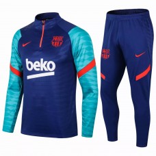 FC Barcelona Football Training Technical Tracksuit Blue Green 2021 2022