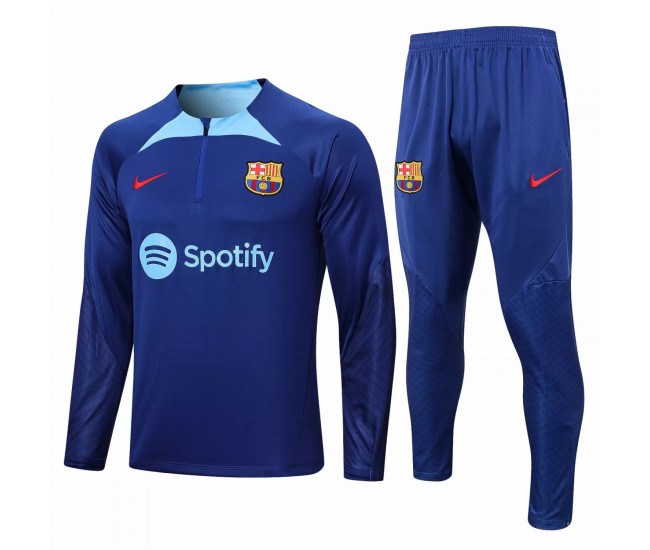 2022-23 FC Barcelona Navy Strike Training Technical Soccer Tracksuit