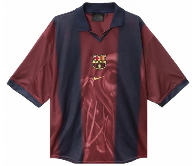 2000-2001 FC Barcelona X Travis Scott Mens Retro Home Skeleton Jersey