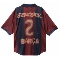 2000-2001 FC Barcelona X Travis Scott Mens Retro Home Skeleton Jersey
