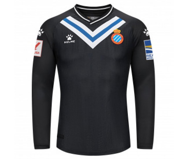 23-24 RCD Espanyol Mens Black Long Sleeve Goalkeeper Jersey