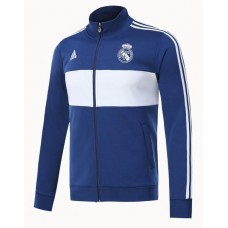 Real Madrid Three-Stripe Full-Zip Blue/White Track Jacket
