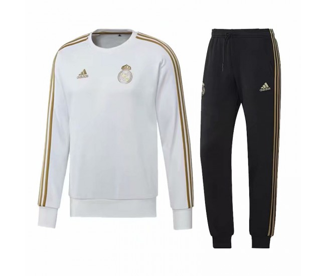 Real Madrid Training Sweat Soccer White Tracksuit 2019/20