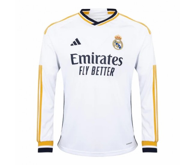 23-24 Real Madrid Mens Long Sleeve Home Jersey