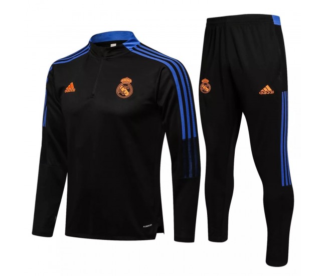 2021-22 Real Madrid Black Technical Training Soccer Tracksuit