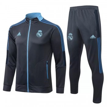  2021-22 Real Madrid Grey Training Presentation Soccer Tracksuit