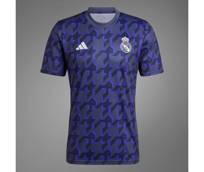 23-24 Real Madrid Mens Shadow Navy Pre Match Jersey