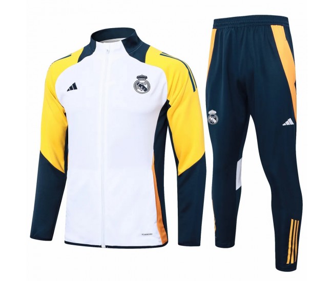 24-25 Real Madrid Mens White Training Presentation Tracksuit