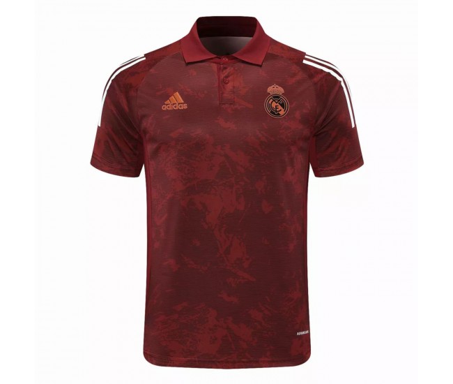 Real Madrid Polo Shirt UCL Maroon Texture 2021