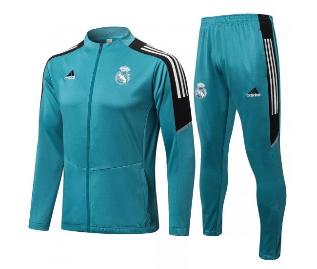  2021-22 Real Madrid Green Training Presentation Soccer Tracksuit