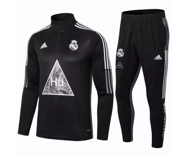 Real Madrid Training Football Tracksuit Human Race Black 2021