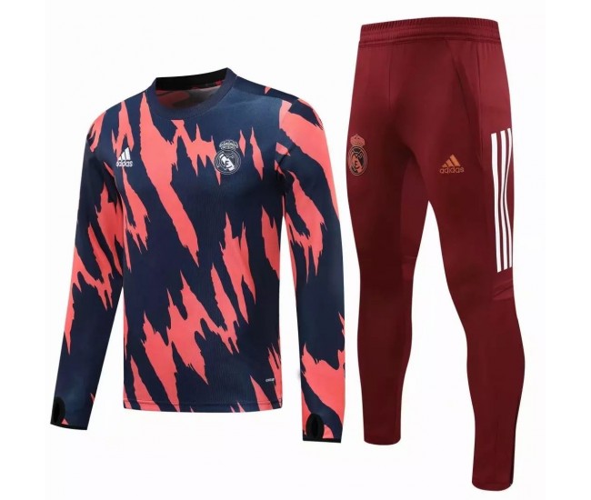 Real Madrid Training Football Tracksuit Navy Pink 2021