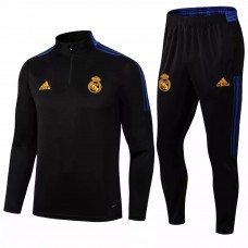 2021 Real Madrid Training Technical Soccer Black Blue Tracksuit 2021 Real Madrid Training Technical Soccer Black Blue Tracksuit