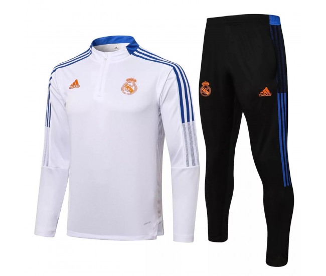 2021-22 Real Madrid White Technical Training Soccer Tracksuit