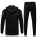 2021-22 Inter Milan Black Training Hooded Presentation Soccer Tracksuit