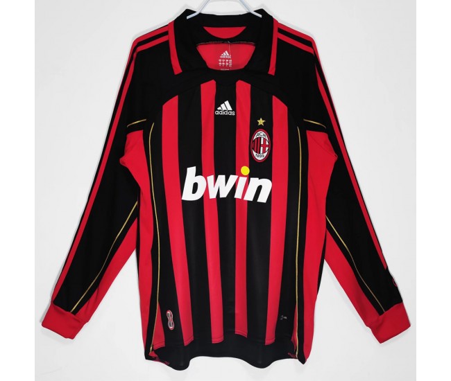  2006-2007 AC Milan Long Sleeve Home Retro Jersey