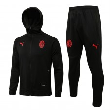 2021-22 AC Milan Black Hooded Presentation Soccer Tracksuit