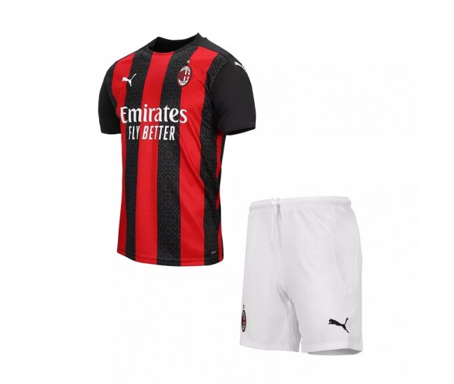 Ac Milan Home Football Kids Kit 2020 2021