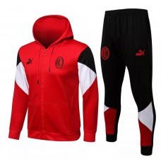 2021-22 AC Milan Red Hooded Presentation Soccer Tracksuit