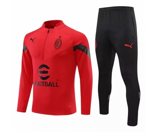 2022-23 AC Milan Red Training Technical Soccer Tracksuit