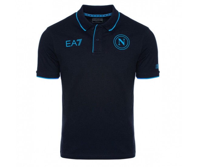 23-24 SSC Napoli Mens Navy Blue Representation Polo Shirt