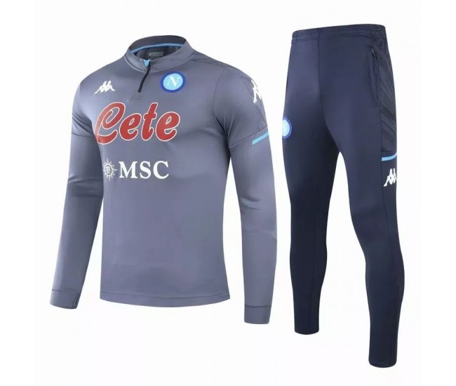 SSC Napoli Training Technical Football Tracksuit Grey 2020