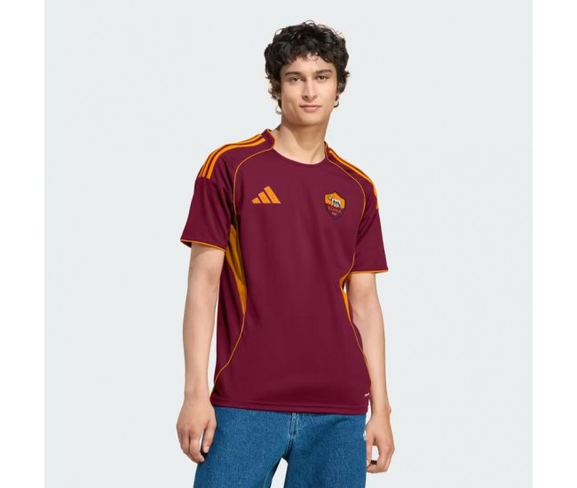 25-26 AS Roma Mens Home Authentic Soccer Jersey 