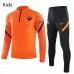 2020-21 AS Roma Training technical soccer tracksuit Yellow Kids