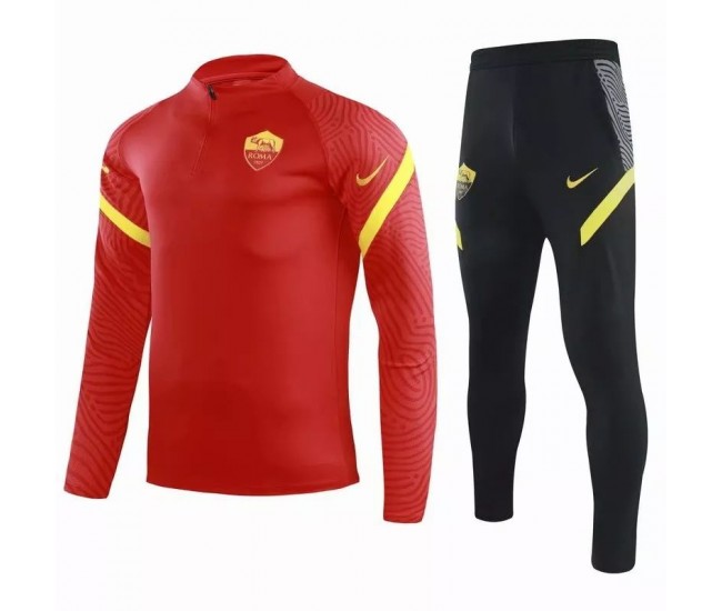 2020-21 AS Roma Training Technical Soccer Tracksuit Red