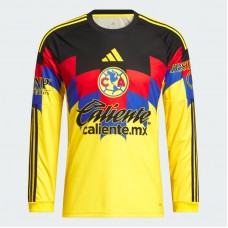 25-26 Club America Mens Home Long Sleeve Soccer Jersey 