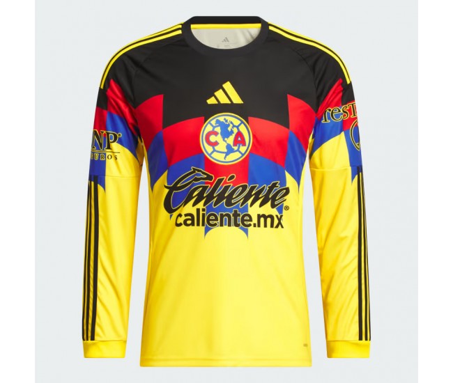 25-26 Club America Mens Home Long Sleeve Soccer Jersey 