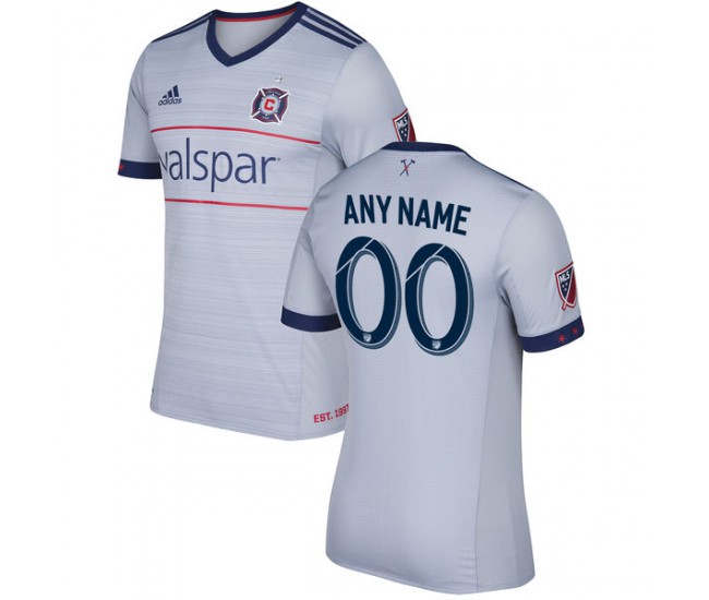 Chicago Fire adidas 2017/18 Secondary Authentic Custom Jersey - Gray