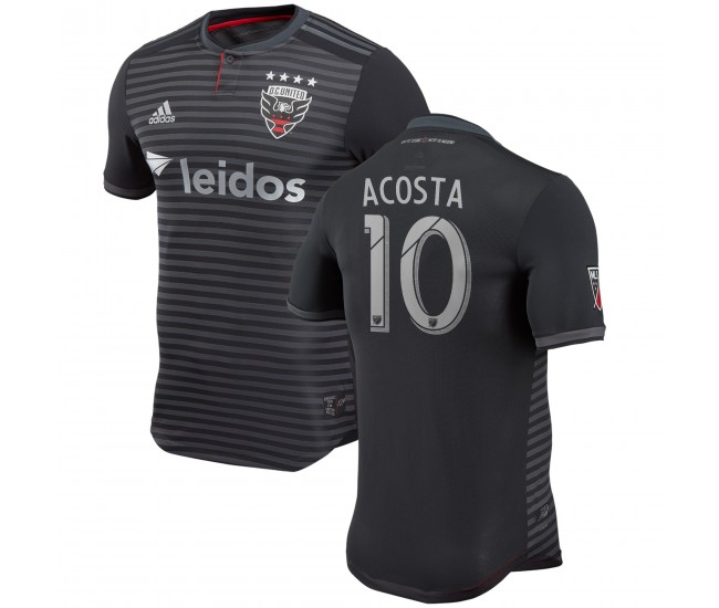 Men's D.C. United Luciano Acosta adidas Black 2018 Primary Authentic Player Jersey