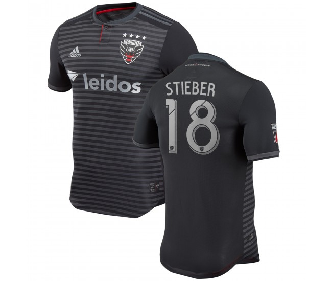 Men's D.C. United Zoltan Stieber adidas Black 2018 Primary Authentic Player Jersey