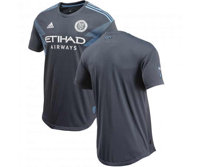 Men's New York City FC adidas Gray 2018 Secondary Authentic Jersey