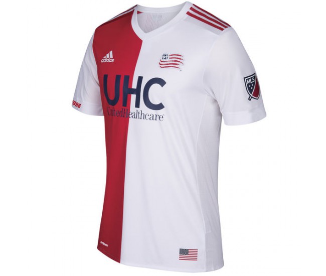 New England Revolution adidas 2017/18 Secondary Authentic Jersey- Red/White