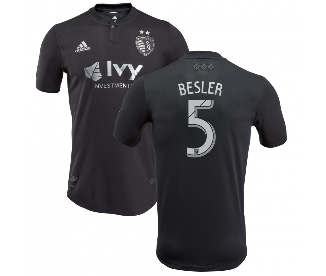 Men's Sporting Kansas City Matt Besler adidas Black 2018 Secondary Authentic Player Jersey