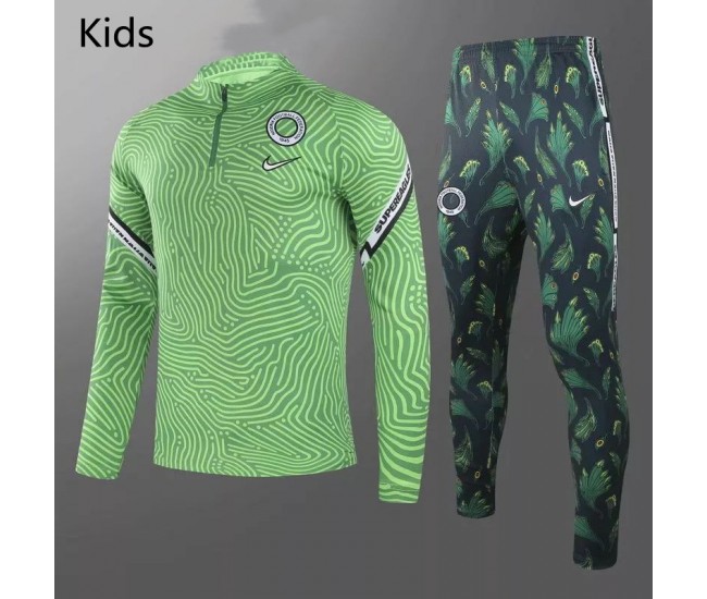 Nigeria Training Technical Football Tracksuit Green Kids 2021