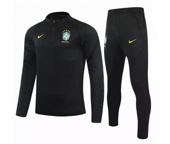 Brazil Technical Training Football Tracksuit Black 2021 2022