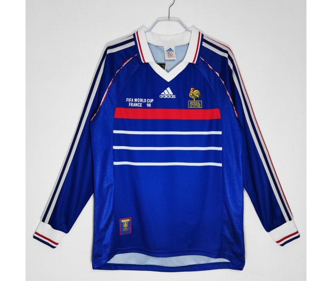 1998 France Long Sleeve Home Retro Jersey 