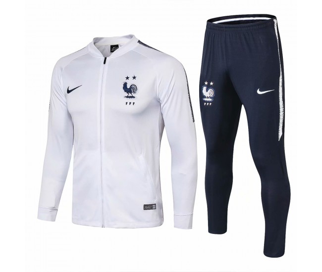 France Stripe White Training Presentation Soccer Tracksuit 2018/19